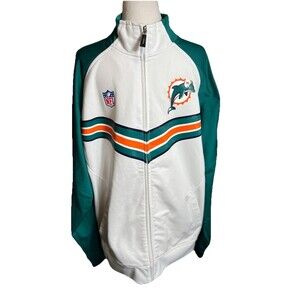 Reebok Onfield NFL Miami Dolphins Jacket Full Zip Size Large 5643A